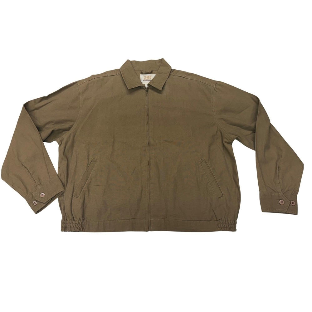 Faded Glory Expedition Series Jacket Brown Full Zip Canvas Workwear L Large Mens